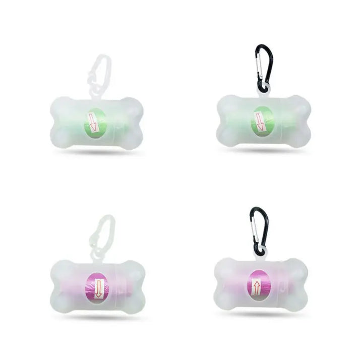 Bone-Shaped Transparent Pet Dog Poop Bag Set.