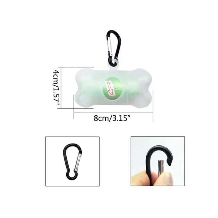 Bone-Shaped Transparent Pet Dog Poop Bag Set.