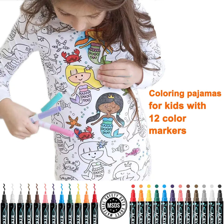 DIY Pajamas for Kids: Sketch and Color Your Own Pajama Set.