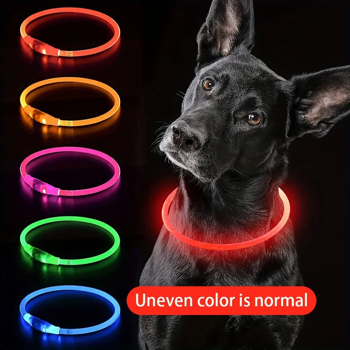 LED Light Collar for Dogs, Luminous and Anti-Lost, USB Rechargeable.